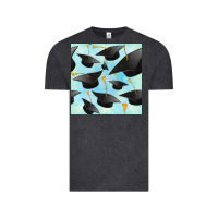 Vintage Black graduation cap seamless pattern Vintage Tee - BundleAndBundleShop