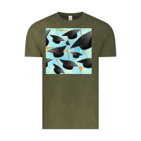 Vintage Olive graduation cap seamless pattern Vintage Tee - BundleAndBundleShop
