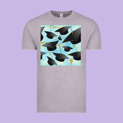 Graduation Cap Seamless Pattern Vintage Tee Designed By Bundleandbundleshop