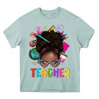 Arona teacher afro messy bun Heavy Core Tee - texasbilliewilder