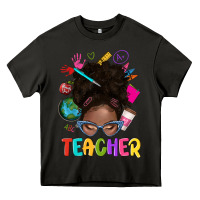 Asphalt teacher afro messy bun Heavy Core Tee - texasbilliewilder