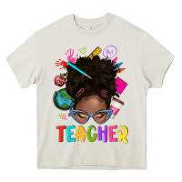 Cream teacher afro messy bun Heavy Core Tee - texasbilliewilder