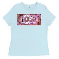 Baby Blue Valentine's Day Nurse Love Ladies Tee - RanaPortraitStore