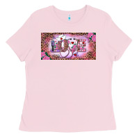 Bubblegum Pink Valentine's Day Nurse Love Ladies Tee - RanaPortraitStore
