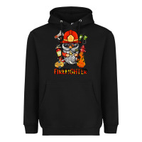 Black firefighter gnome Heavyweight Hoodie - BarkalooDesign