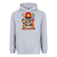 Heather Grey firefighter gnome Heavyweight Hoodie - BarkalooDesign