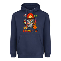 Navy firefighter gnome Heavyweight Hoodie - BarkalooDesign