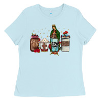 Baby Blue our lady of guadalupe coffee Ladies Tee - JahusDesignShop