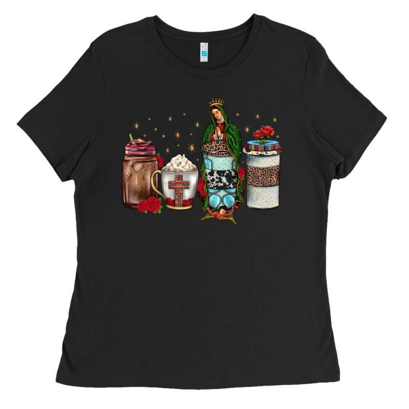Our Lady Of Guadalupe Coffee Ladies Tee by JahusDesignShop | Teevron