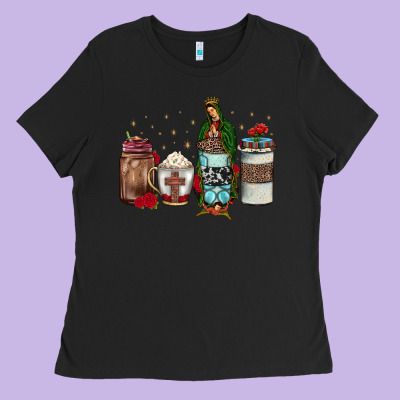 Our Lady Of Guadalupe Coffee Ladies Tee Designed By Jahusdesignshop