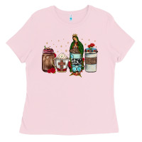 Bubblegum Pink our lady of guadalupe coffee Ladies Tee - JahusDesignShop
