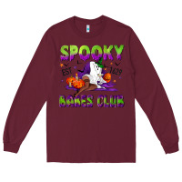 Burgundy Spooky babes club Long Sleeve Tee - NancyCooperArtShop