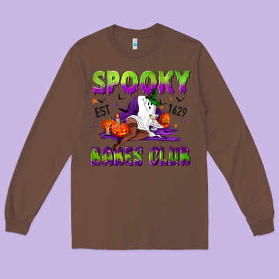 Spooky Babes Club Long Sleeve Tee Designed By Nancycooperartshop