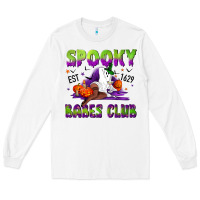 White Spooky babes club Long Sleeve Tee - NancyCooperArtShop