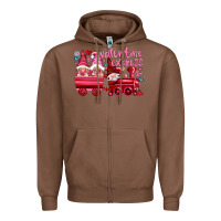Chestnut valentines express with gnomies Zipper Hoodie - NancyCooperArtShop