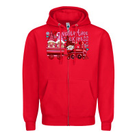 Red valentines express with gnomies Zipper Hoodie - NancyCooperArtShop