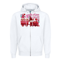 White valentines express with gnomies Zipper Hoodie - NancyCooperArtShop