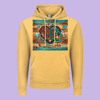 Nurse Leopard Heart Vintage Hoodie Designed By Jahusdesignshop