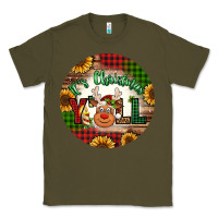 Army Green it's Christmas y'all reindeer Christmas Classic Tee - Jasminsmagicworld