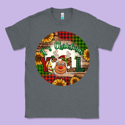 It's Christmas Y'all Reindeer Christmas Classic Tee Designed By Jasminsmagicworld