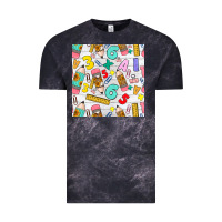 Cloud Black back to school seamless pattern Vintage Tee - BundleAndBundleShop