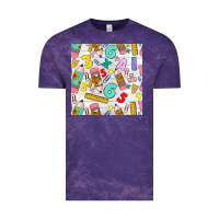 Cloud Purple back to school seamless pattern Vintage Tee - BundleAndBundleShop