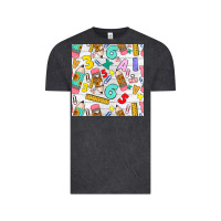 Vintage Black back to school seamless pattern Vintage Tee - BundleAndBundleShop
