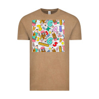 Vintage Coffee back to school seamless pattern Vintage Tee - BundleAndBundleShop