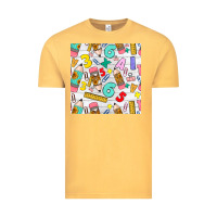 Vintage Mustard back to school seamless pattern Vintage Tee - BundleAndBundleShop