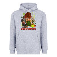 Heather Grey dog mom  life gnome Heavyweight Hoodie - BarkalooDesign