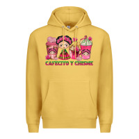 Antique Gold cafecito y chisme with coffee cups Premium Hoodie - texasbilliewilder