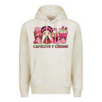 Oatmeal Heather cafecito y chisme with coffee cups Premium Hoodie - texasbilliewilder
