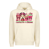 Sandshell cafecito y chisme with coffee cups Premium Hoodie - texasbilliewilder