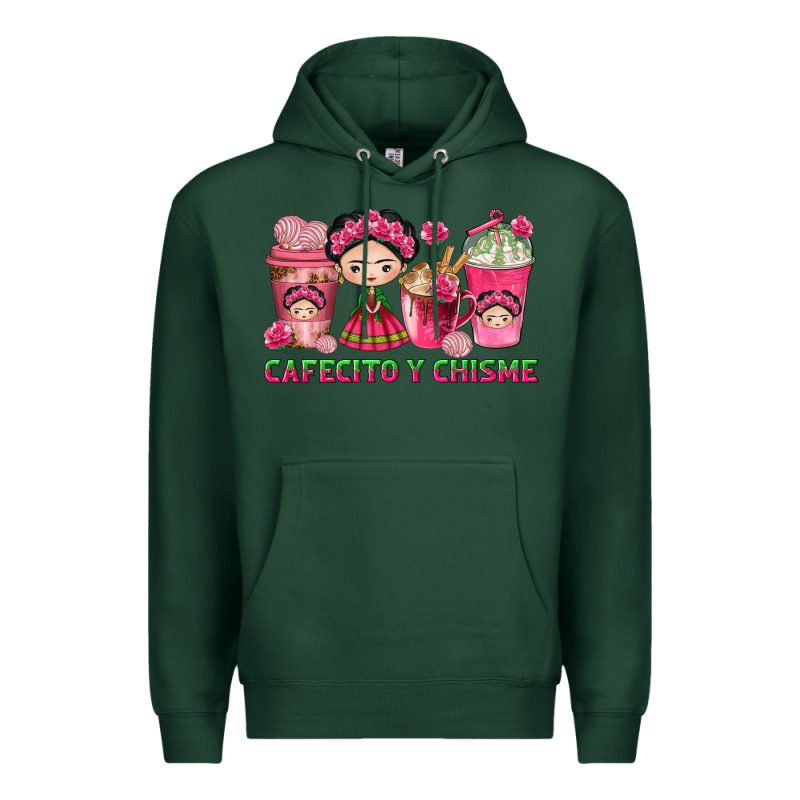 Cafecito Y Chisme With Coffee Cups Premium Hoodie by texasbilliewilder | Teevron