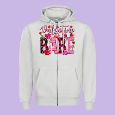 Valentine Babe Zipper Hoodie Designed By Nancycooperartshop