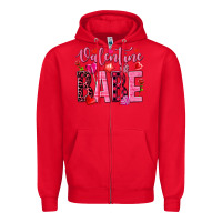 Red valentine babe Zipper Hoodie - NancyCooperArtShop