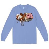 Colony Blue cute simmental cow Long Sleeve Tee - LillyAllenDesigns