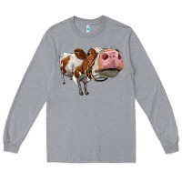 Heather Grey cute simmental cow Long Sleeve Tee - LillyAllenDesigns
