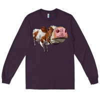 Plum cute simmental cow Long Sleeve Tee - LillyAllenDesigns