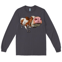 Smoke cute simmental cow Long Sleeve Tee - LillyAllenDesigns
