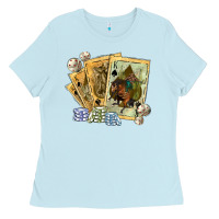 Baby Blue western rodeo playing cards tbw Ladies Tee - texasbilliewilder