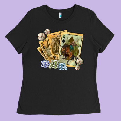 Ladies Tee western rodeo playing cards tbw