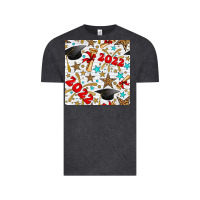 Vintage Black graduation 2022 seamless pattern Vintage Tee - BundleAndBundleShop