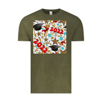 Vintage Olive graduation 2022 seamless pattern Vintage Tee - BundleAndBundleShop