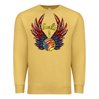 Angel Wings Softball Premium Sweatshirt | Teevron