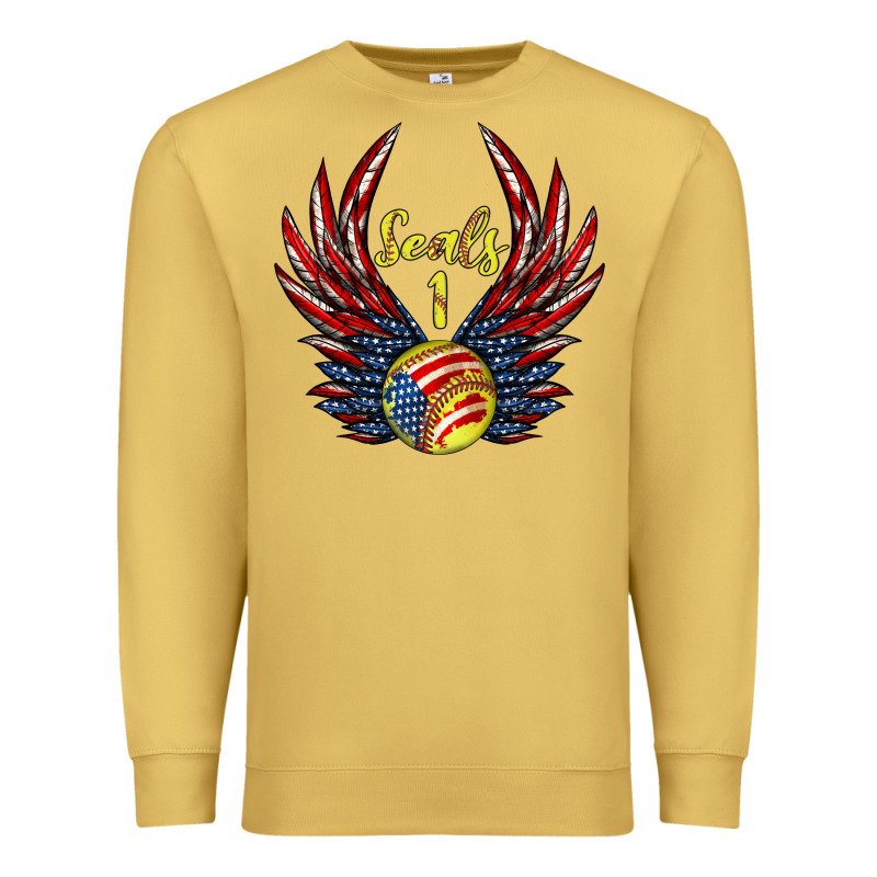 Angel Wings Softball Premium Sweatshirt by Jasminsmagicworld | Teevron