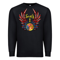 Black angel wings softball Premium Sweatshirt - Jasminsmagicworld