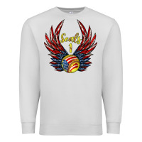 Dove Grey angel wings softball Premium Sweatshirt - Jasminsmagicworld