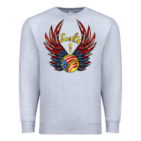 Heather Grey angel wings softball Premium Sweatshirt - Jasminsmagicworld