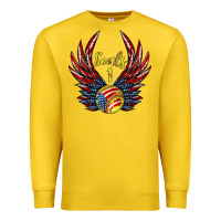 Lemon angel wings softball Premium Sweatshirt - Jasminsmagicworld